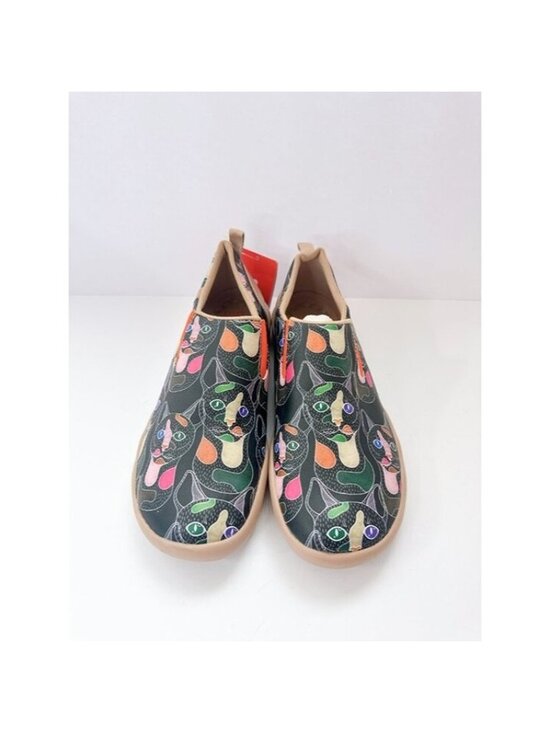 Size 12 Mens UIN Leopard Cat Slip-On Flats Artistic Print Comfort Casual Shoes